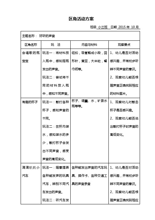 好听的声音区角计划