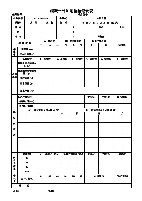 混凝土外加剂(抗硫酸盐)检验记录表