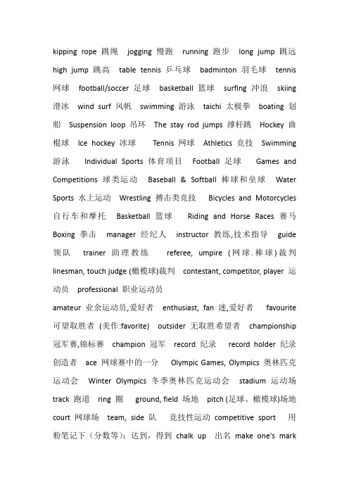 运动名称