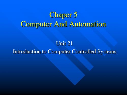 Introduction to Computer Controlled Systems