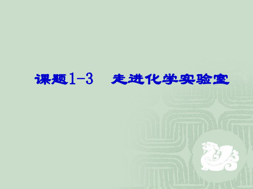 人教版九年级化学第一单元课题3走进化学实验室(共49张PPT)