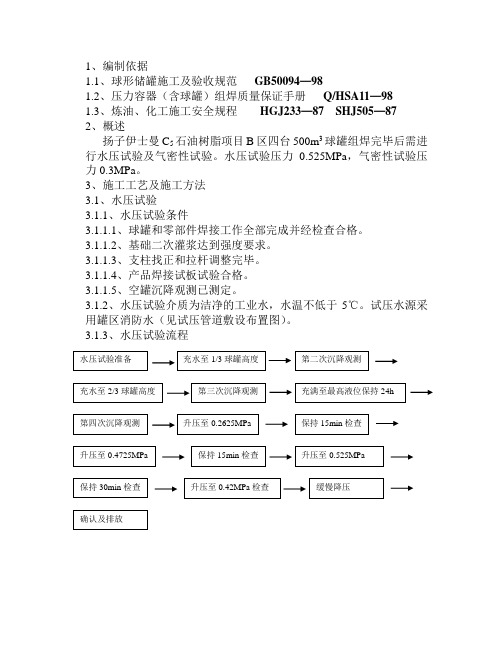 球罐试压方案