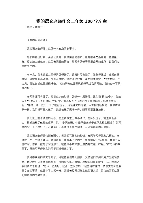 我的语文老师作文二年级100字左右