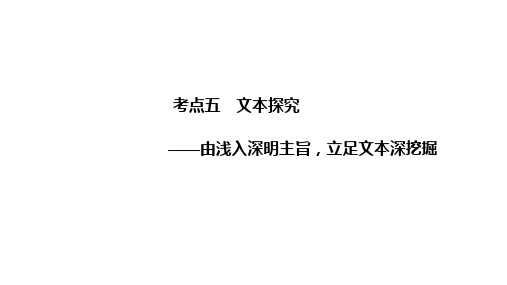 2021届新高考语文一轮总复习：散文阅读 考点五 文本探究