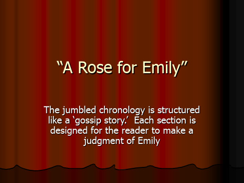 A Rose for Emily 章节分析