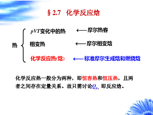 2.7   化学反应焓