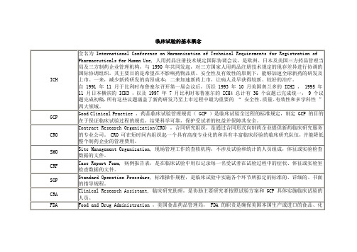 临床试验的基本概念