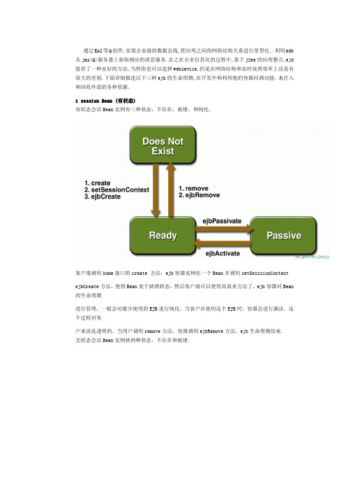 EJB组件的3种生命周期