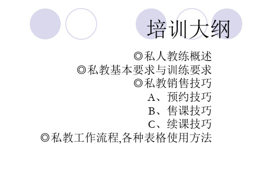 私人教练销售培训料