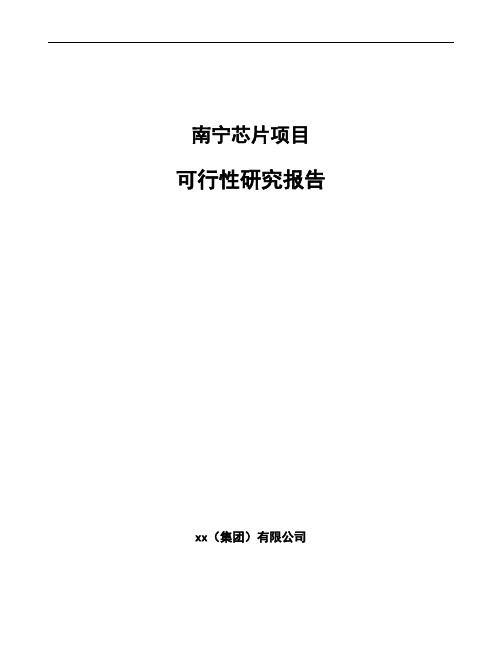 南宁芯片项目可行性研究报告范文模板