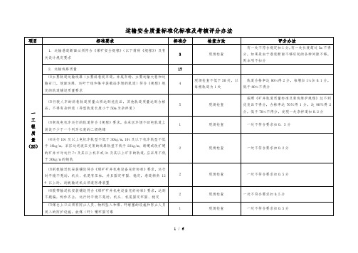 贵州运输安全质量标准化标准及考核评分办法