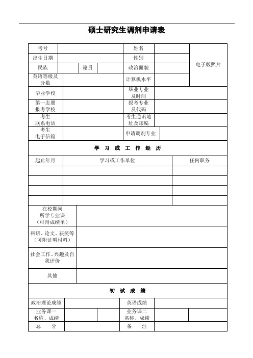 硕士研究生调剂申请表(1)