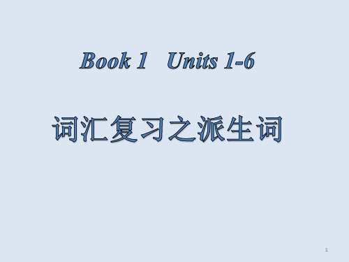 高中英语 新外研版Book 1 期末词汇复习之派生词 课件