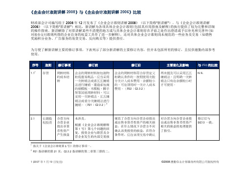 2008与2006企业会计准则讲解比较