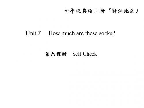 人教版(浙江专用)七年级英语上册课件：Unit 7 第六课时 Self Check