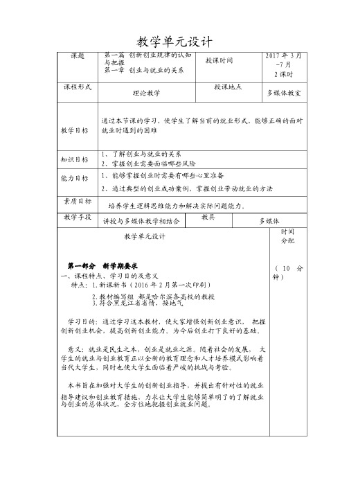 第一章创业与就业的关系