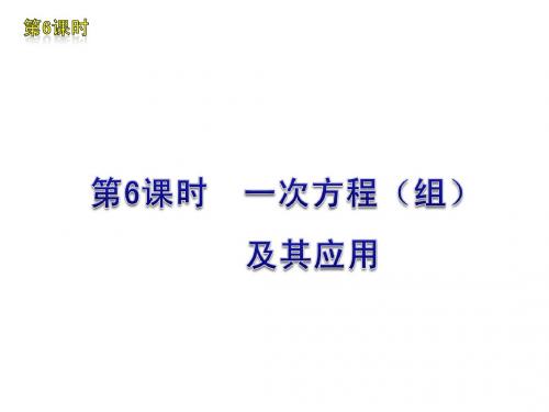 2012届人教版中考数学复习课件:第6课时 一次方程(组)及其应用