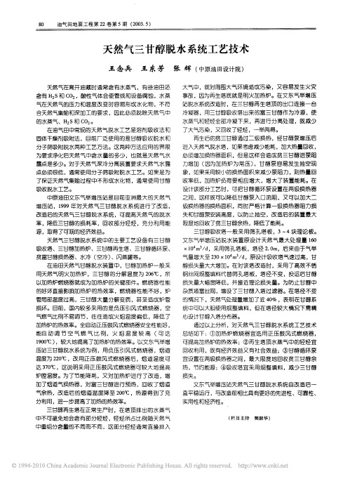 天然气三甘醇脱水系统工艺技术
