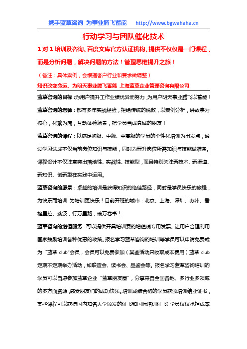 哪里有《行动学习与团队催化技术》