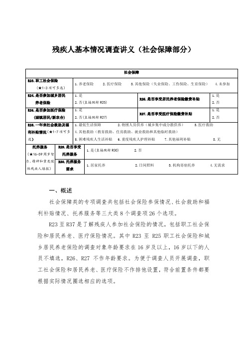 残疾人专项调查社会保障讲义