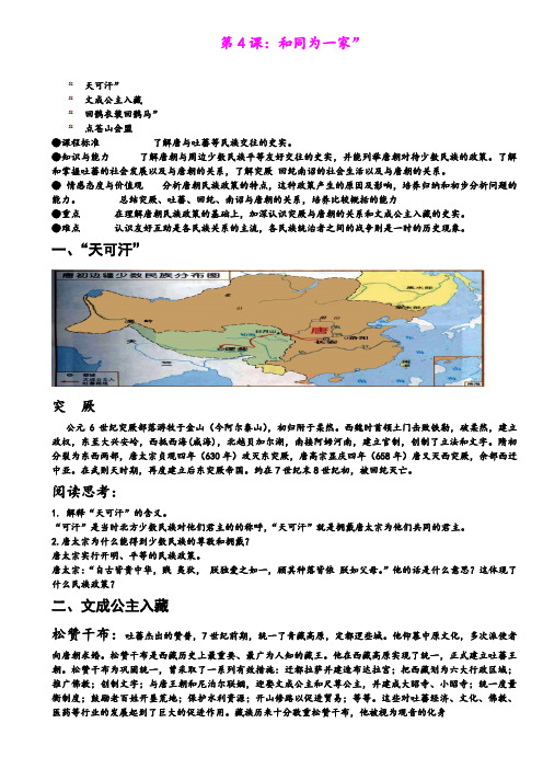 1.4.1“和同为一家” 教案 冀教版七年级下册