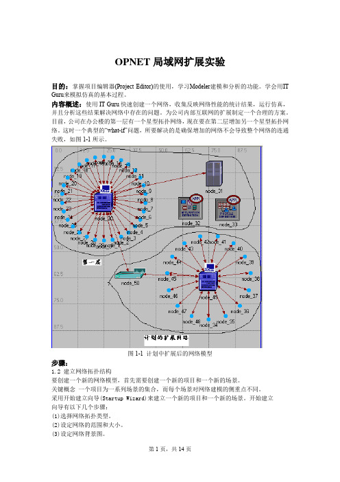 OPNET局域网扩展实验——05opnet仿真实例资料文档