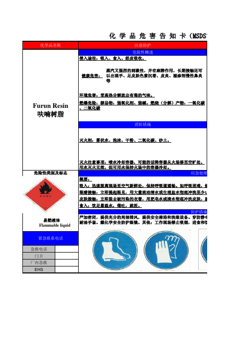 呋喃树脂MSDS-201308