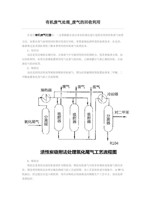 有机废气处理_废气的回收利用