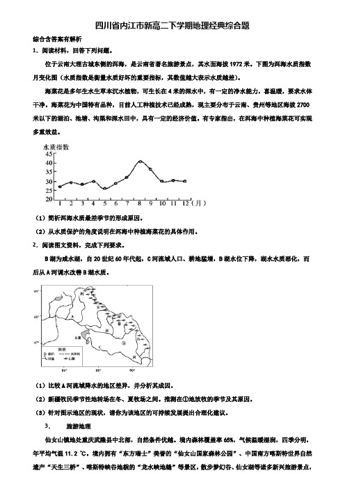 四川省内江市新高二下学期地理经典综合题含解析