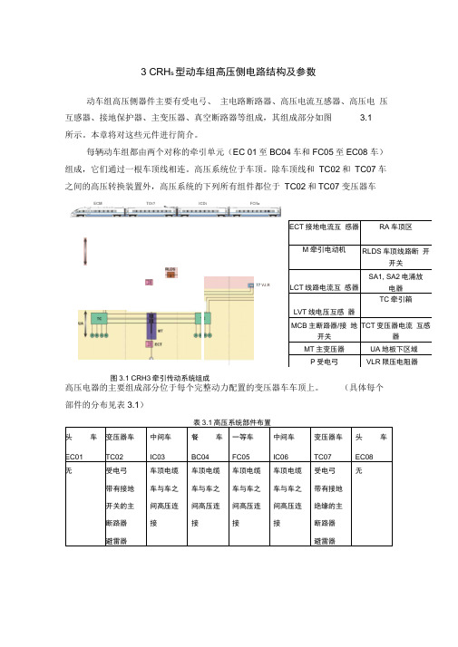 CRH3型动车组高压侧电路结构及参数