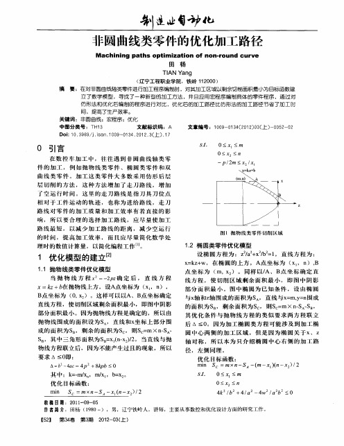 非圆曲线类零件的优化加工路径