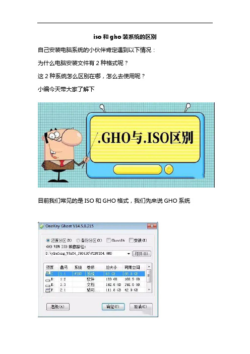 iso和gho装系统的区别