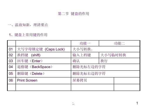 信息技术中考键盘常识复习讲座ppt课件