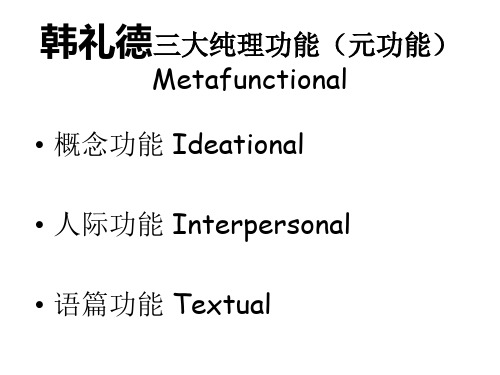 韩礼德三大纯理功