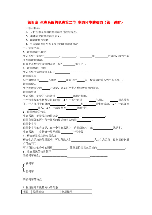 高中生物《生态环境的稳态》学案3 苏教版必修3