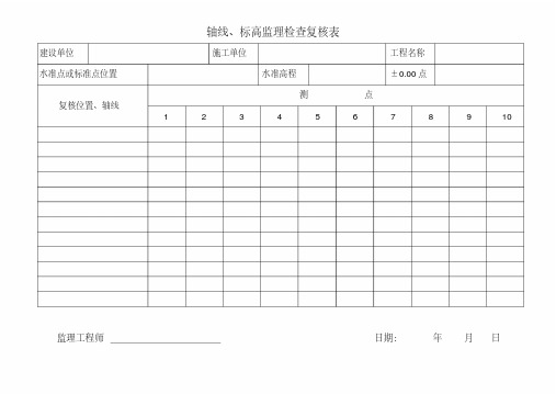 监理现场实测表（全套平行检验记录表）