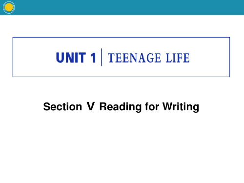 Teenage Life-Reading for Writing ppt完整版