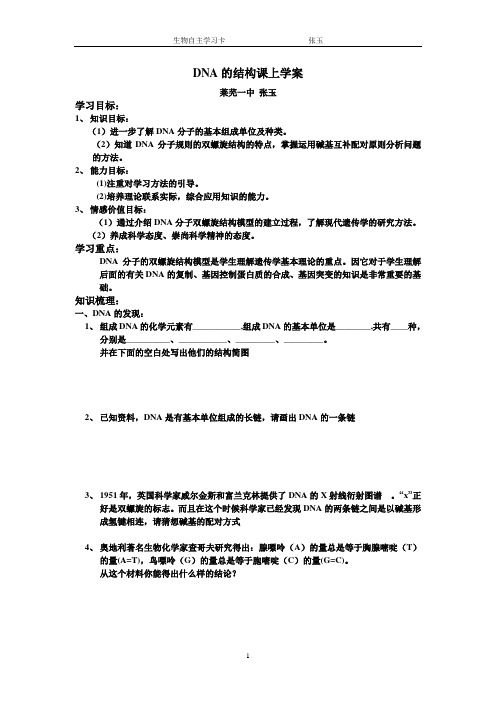 DNA结构的学案