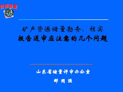 矿产资源储量勘查、核实