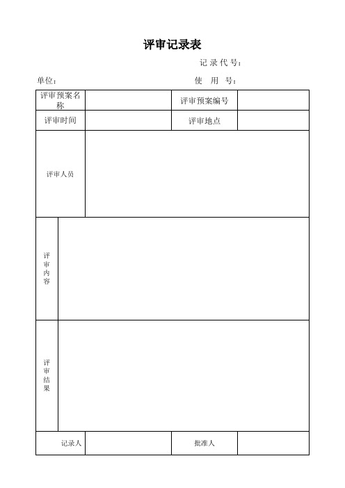 管理制度评审记录表