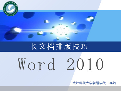 Word 2010 长文档排版教程