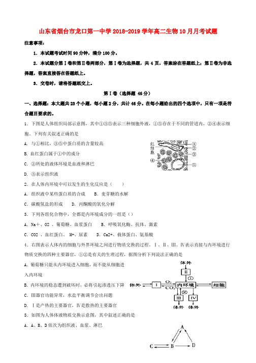 2018-2019学年高二生物10月月考试题