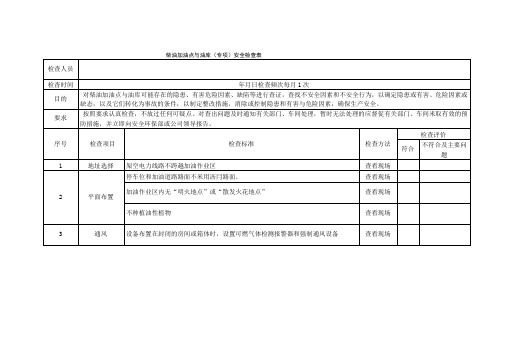 柴油加油点与油库安全检查表