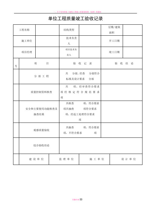 建筑工程施工质量验收统一标准(一)