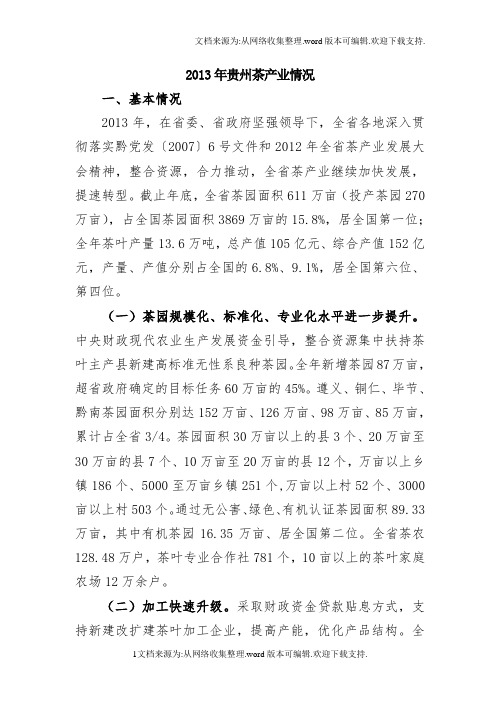 贵州茶产业简介