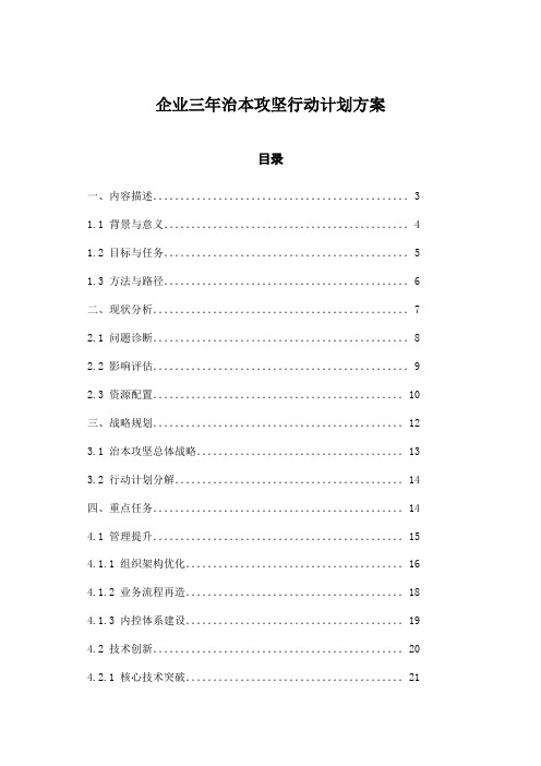 企业三年治本攻坚行动计划方案