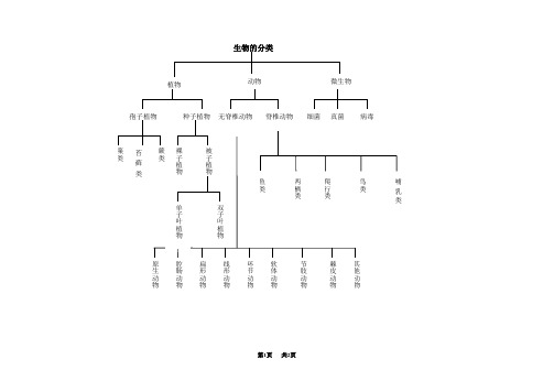 八年级(初二)生物 生物的分类概念图