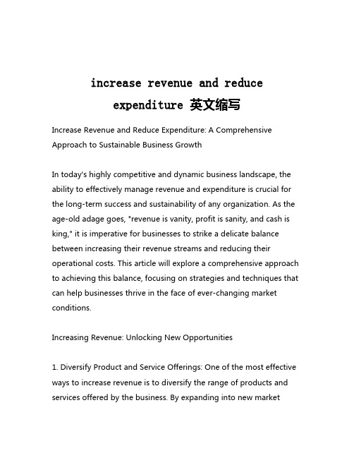 increase revenue and reduce expenditure 英文缩写