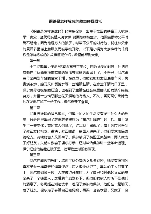 钢铁是怎样练成的故事梗概概括