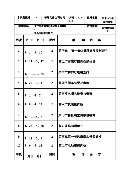 汽车电气设备构造与维修实训教案-(2)